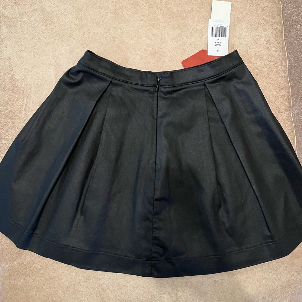 NWT Chic Black Waxed Denim Skirt